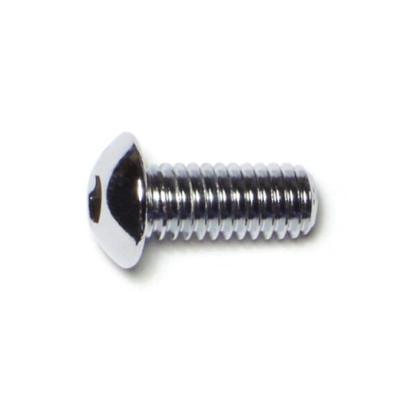 5/16"-18 Socket Head Cap Screw, Button, Chrome Plated Steel, 3/4 in Length, 10 PK